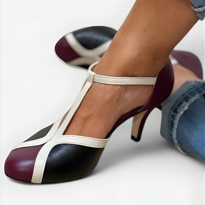 Women’s T-Bar Stiletto Pumps – Vintage-Inspired Heels for Smart Occasions