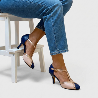 Women’s T-Bar Stiletto Pumps – Vintage-Inspired Heels for Smart Occasions