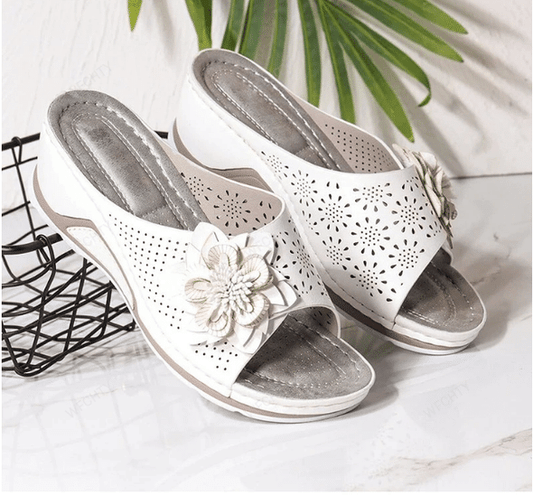 Women’s Wedge Slide Sandals – Cushioned Arch-Support Slip-Ons for Spring and Summer