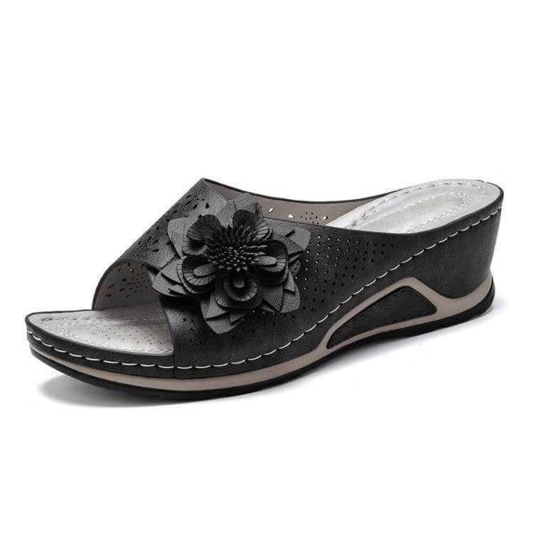 Women’s Wedge Slide Sandals – Cushioned Arch-Support Slip-Ons for Spring and Summer