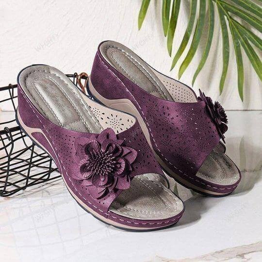 Women’s Wedge Slide Sandals – Cushioned Arch-Support Slip-Ons for Spring and Summer