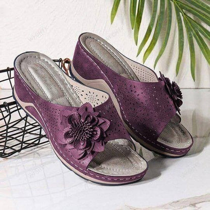 Women’s Wedge Slide Sandals – Cushioned Arch-Support Slip-Ons for Spring and Summer