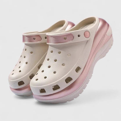 Women’s Supportive Platform Clog Sandals – Cushioned Slip-On Shoes for Summer Daily Wear