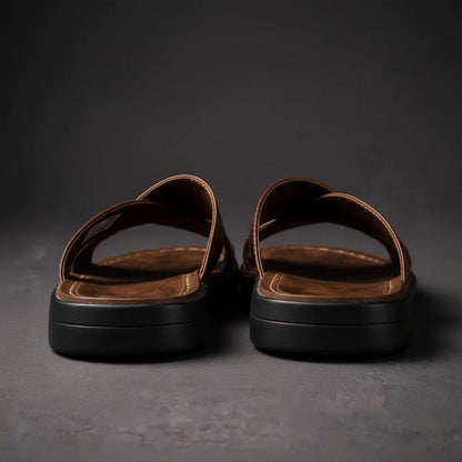 Men’s Cross-Strap Slide Sandals – Slip-On Summer Footwear for Holidays and Everyday Wear