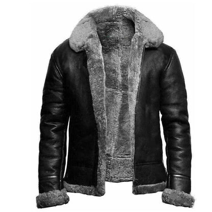 Men’s Leather Winter Jacket – Warm Lined Outerwear for Cold-Weather Daily Wear