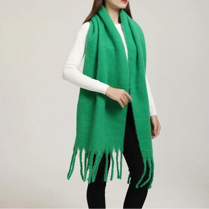 Women’s Cashmere Winter Scarf – Oversized Soft Tassel Wrap for Elegant Autumn and Winter Layering