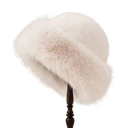 Women’s Plush Winter Hat – Thick Brimless Faux-Fur Cap with Extended Ear Coverage