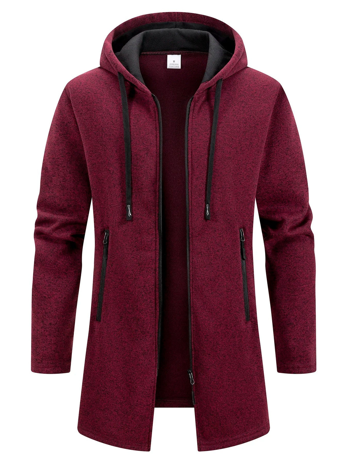 Men’s Longline Zip-Up Hoodie – Relaxed Hooded Sweatshirt Jacket for Winter Layering