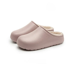 Women’s Plush-Lined Winter Clog Slippers – Warm Waterproof Non-Slip Indoor House Shoes for Everyday Comfort
