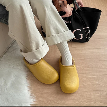 Women’s Plush-Lined Winter Clog Slippers – Warm Waterproof Non-Slip Indoor House Shoes for Everyday Comfort