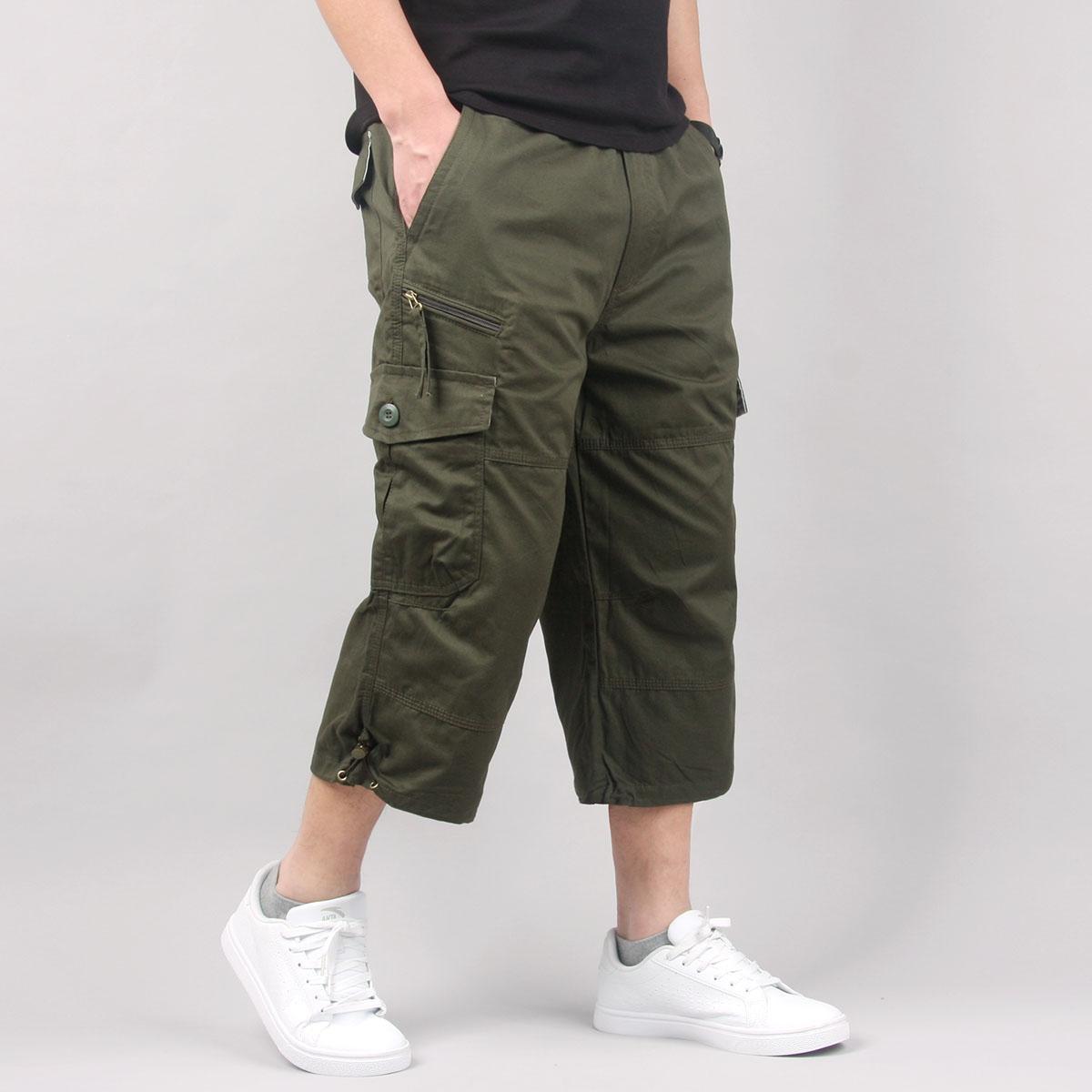 Men’s Long Cargo Shorts – Multi-Pocket Utility Style for Casual Summer Wear