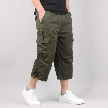 Men’s Long Cargo Shorts – Multi-Pocket Utility Style for Casual Summer Wear