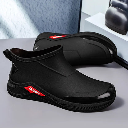 Men’s Waterproof Winter Rain Boots – Cotton-Lined Anti-Slip Outdoor Shoes