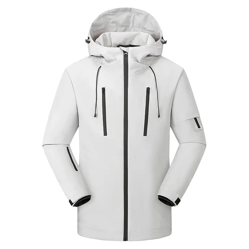 Men’s USB Heated Winter Jacket – Fleece-Lined Water-Repellent Hooded Outdoor Coat for Cold Weather