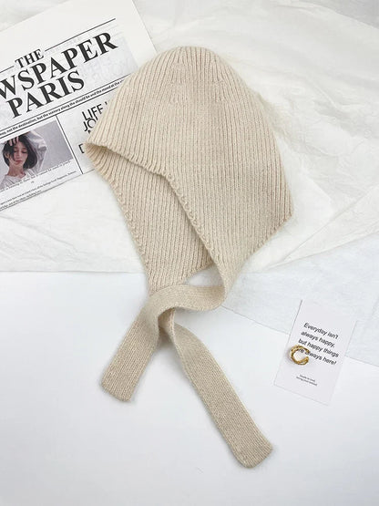 Women’s Knitted Earflap Winter Hat – Soft Tie-Up Cold-Weather Beanie with Ear Protection