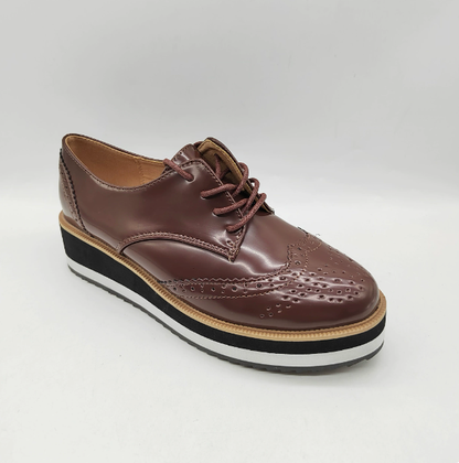 Women’s Brogue Oxford Shoes – Platform Lace-Up Style for Smart Casual Wear