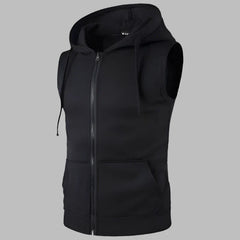 Men’s Sleeveless Zip-Up Hoodie Vest – Lightweight Layer for Casual Everyday Wear