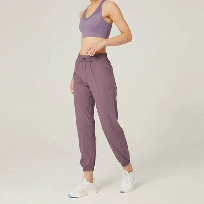 Women’s Lightweight Drawstring Jogger Trousers – Quick-Dry Athletic Pants for Training and Everyday Wear