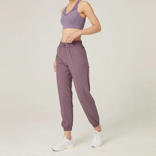 Women’s Lightweight Drawstring Jogger Trousers – Quick-Dry Athletic Pants for Training and Everyday Wear