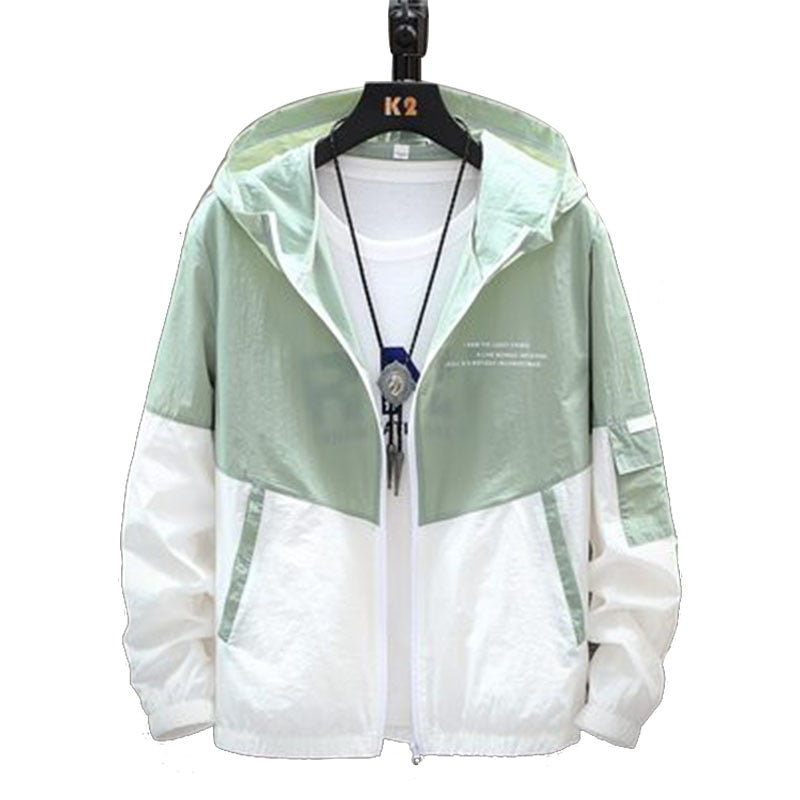 Men’s Colour-Block Bomber Jacket – Embroidered Zip-Up Layer with Retro Sportswear Styling