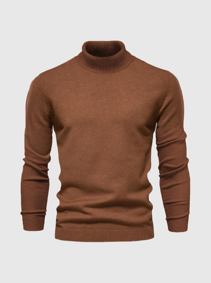 Men’s Fine-Knit Turtleneck Sweater – Soft Slim-Fit Long-Sleeve Knitwear for Smart Winter Layering