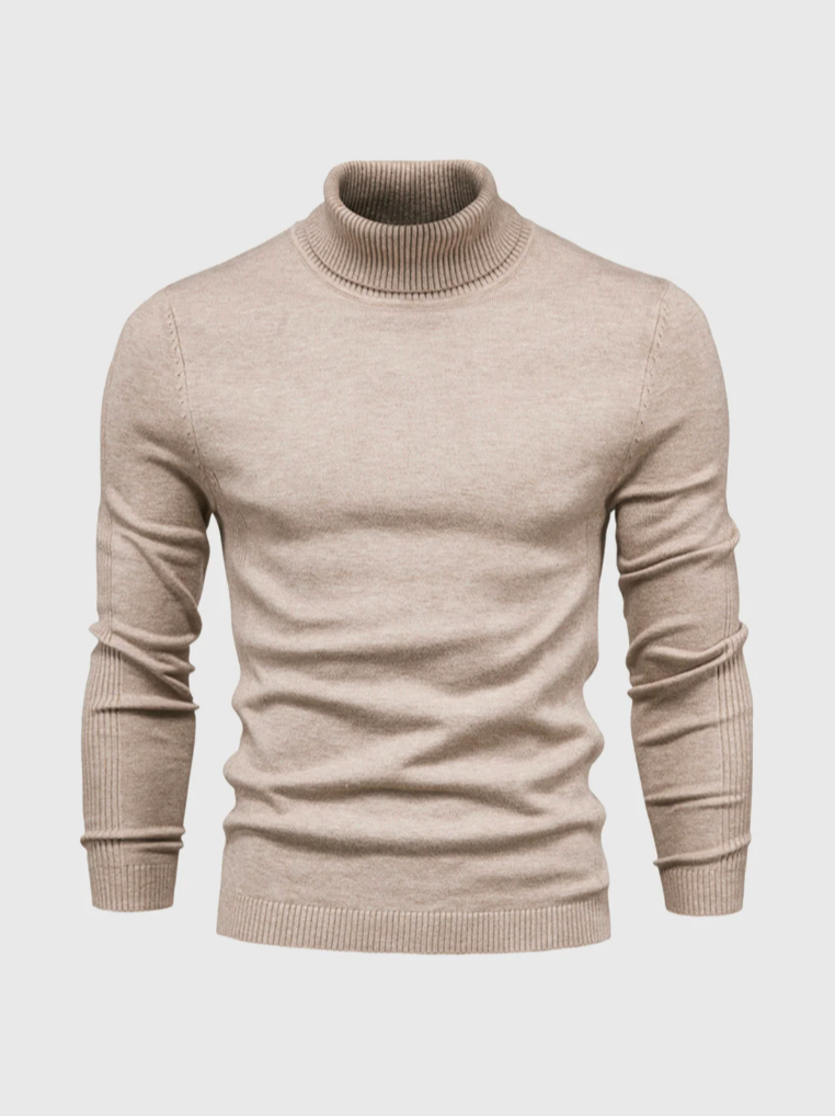 Men’s Fine-Knit Turtleneck Sweater – Soft Slim-Fit Long-Sleeve Knitwear for Smart Winter Layering