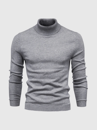 Men’s Fine-Knit Turtleneck Sweater – Soft Slim-Fit Long-Sleeve Knitwear for Smart Winter Layering