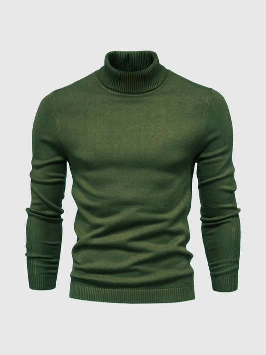 Men’s Fine-Knit Turtleneck Sweater – Soft Slim-Fit Long-Sleeve Knitwear for Smart Winter Layering