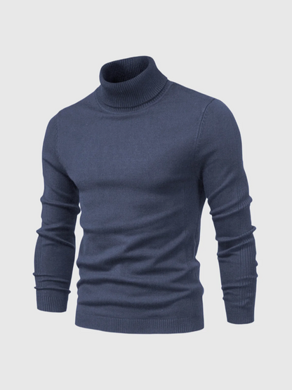 Men’s Fine-Knit Turtleneck Sweater – Soft Slim-Fit Long-Sleeve Knitwear for Smart Winter Layering