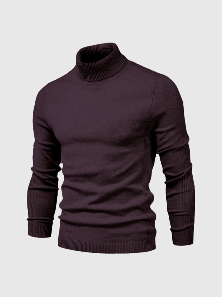 Men’s Fine-Knit Turtleneck Sweater – Soft Slim-Fit Long-Sleeve Knitwear for Smart Winter Layering