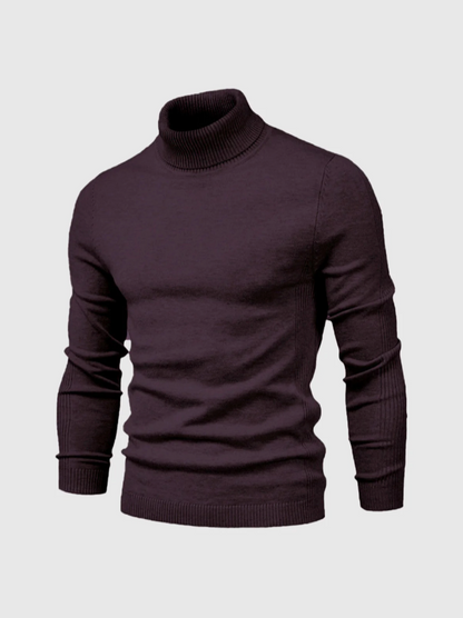 Men’s Fine-Knit Turtleneck Sweater – Soft Slim-Fit Long-Sleeve Knitwear for Smart Winter Layering