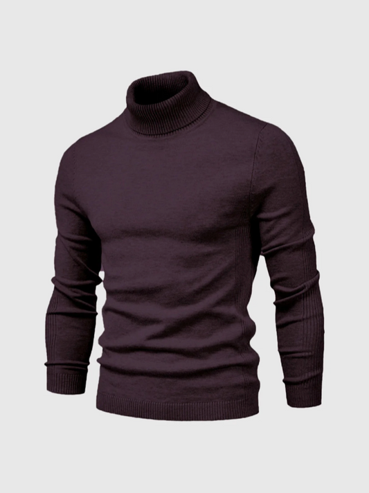 Men’s Fine-Knit Turtleneck Sweater – Soft Slim-Fit Long-Sleeve Knitwear for Smart Winter Layering