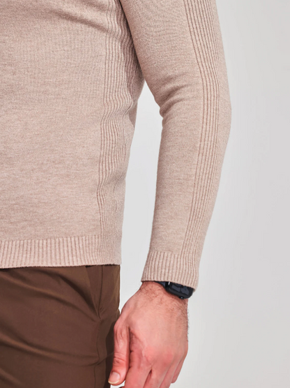 Men’s Fine-Knit Turtleneck Sweater – Soft Slim-Fit Long-Sleeve Knitwear for Smart Winter Layering