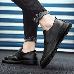 Men’s Durable PU Leather Slip-On Trainers – Comfortable All-Season Shoes for City and Everyday Wear