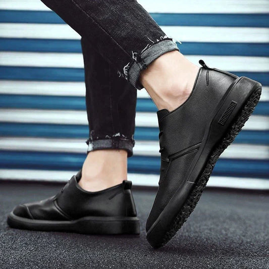 Men’s Durable PU Leather Slip-On Trainers – Comfortable All-Season Shoes for City and Everyday Wear