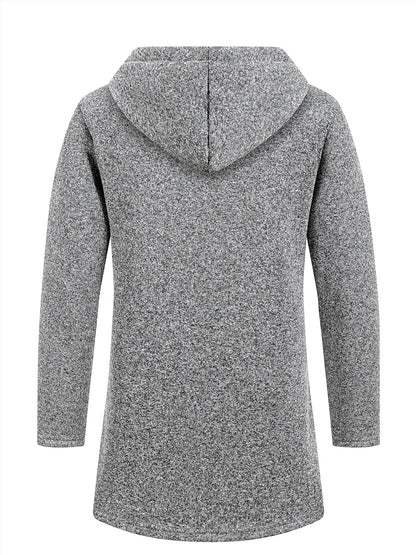 Men’s Longline Zip-Up Hoodie – Relaxed Hooded Sweatshirt Jacket for Winter Layering