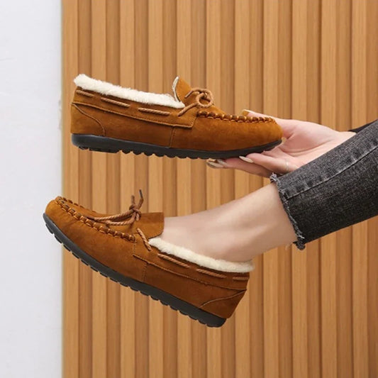 Women’s Plush-Lined Winter Loafers – Warm Slip-On Moccasin Shoes with Non-Slip Sole for Everyday Cold-Weather Comfort