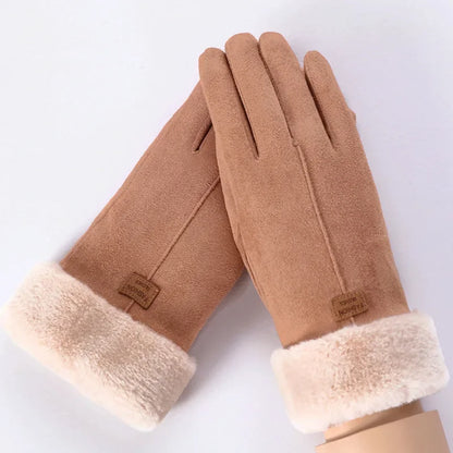 Women’s Soft Touchscreen Winter Gloves – Plush-Cuff Full-Finger Warm Outdoor Gloves for Everyday Cold-Weather Wear