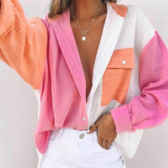 Women’s Oversized Collared Shirt – Breathable Cotton-Blend Style for Warm Days