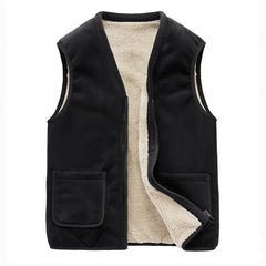 Men’s Fleece-Lined Winter Vest – Warm Sleeveless Zip-Up Layer with Practical Pockets
