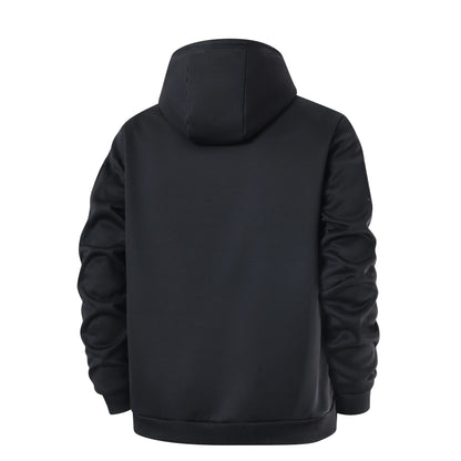 Men’s Sherpa-Lined Hooded Fleece Jacket – Thick Zip-Up Winter Outerwear with Utility Sleeve Pocket