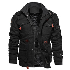 Men’s Fleece-Lined Utility Winter Jacket – Weather-Resistant Multi-Pocket Layer for Cold-Season Everyday Wear