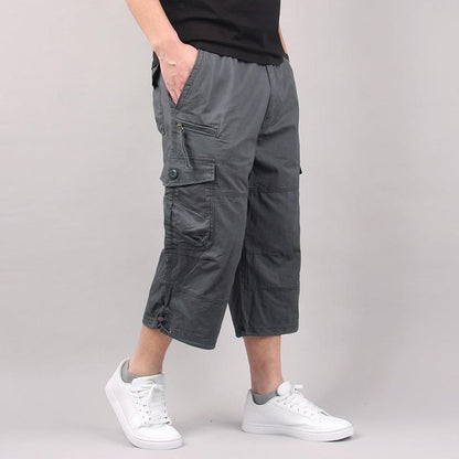 Men’s Long Cargo Shorts – Multi-Pocket Utility Style for Casual Summer Wear