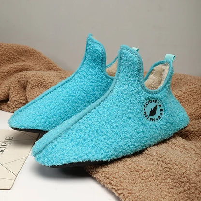Men’s Soft Cotton-Lined Winter Slippers – Warm Non-Slip Indoor House Shoes