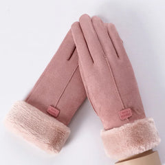 Women’s Soft Touchscreen Winter Gloves – Plush-Cuff Full-Finger Warm Outdoor Gloves for Everyday Cold-Weather Wear