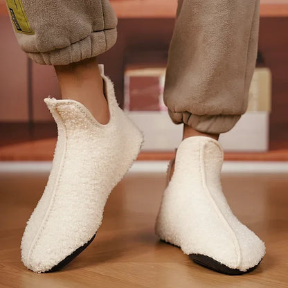 Men’s Soft Cotton-Lined Winter Slippers – Warm Non-Slip Indoor House Shoes
