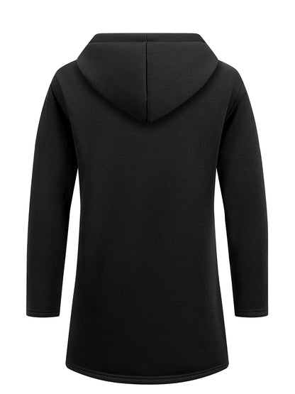 Men’s Longline Zip-Up Hoodie – Relaxed Hooded Sweatshirt Jacket for Winter Layering