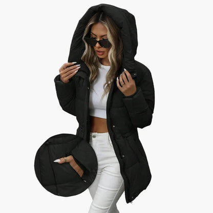 Women’s Fitted Quilted Jacket – Hooded with Water-Repellent Finish