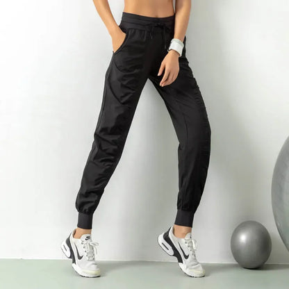 Women’s Lightweight Drawstring Jogger Trousers – Quick-Dry Athletic Pants for Training and Everyday Wear