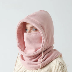 Unisex Fleece Hood Balaclava – Full-Coverage Winter Hood with Integrated Face and Neck Warmer